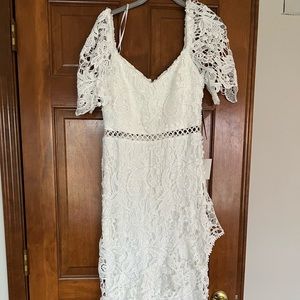 Lulus Briarwood White Lace Midi Dress